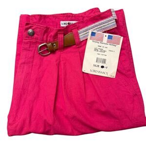 Vintage Lord Isaacs Pink High Waist Shorts Belt Size 18